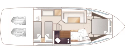 Layout of the 2017 Princess V40 yacht.