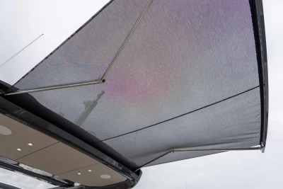Sunshade on 2026 Princess F65 yacht, showcasing sleek design and modern features.