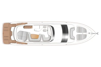 Manufacturer Provided Image: Top view layout of 2026 Princess F65 yacht, showcasing spacious deck and seating areas.