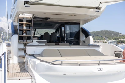 Luxury 2018 Princess S60 yacht with spacious deck and modern interior design.