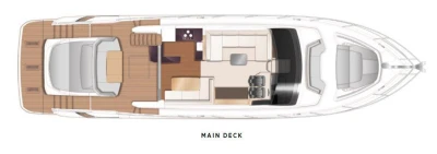 2018 Princess S60 deck plan with spacious living area and kitchen.
